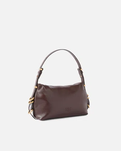 Pinko Petit Sac Porté Épaule Saddle Bag Baguette En Cuir In Burgundy