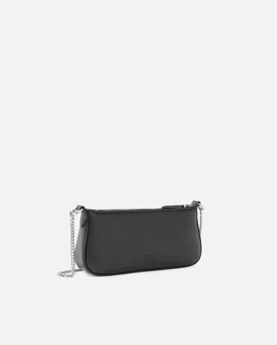 Pinko Petit Sac Porté Épaule Mini Half Moon Baguette En Cuir À Strass