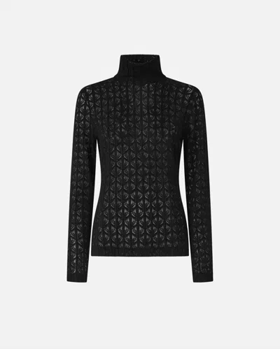 Pinko Lace Turtleneck In Black