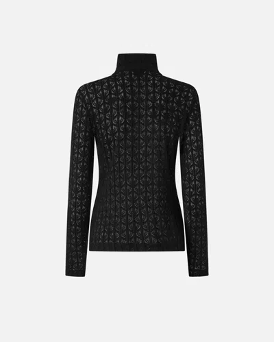 Pinko Lace Turtleneck In Black