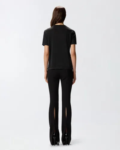 Pinko T-shirt With Flowers Embroidery In Black