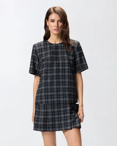 Pinko Robe Courte À Carreaux In Black