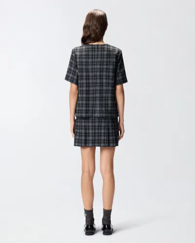 Pinko Robe Courte À Carreaux In Black