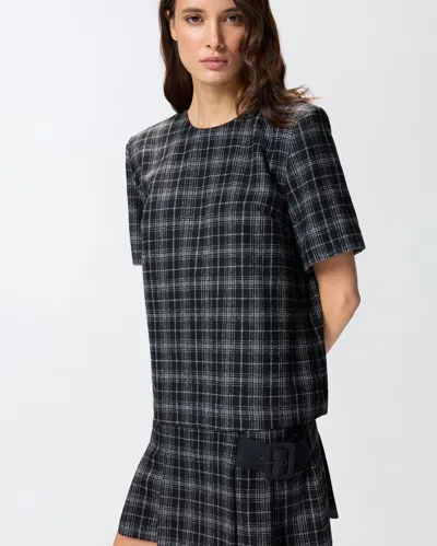 Pinko Robe Courte À Carreaux In Black