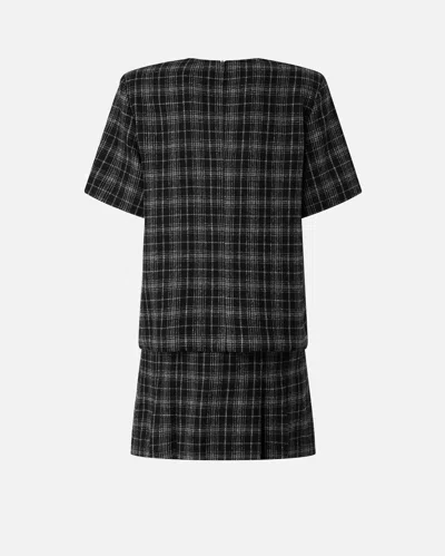 Pinko Robe Courte À Carreaux In Black