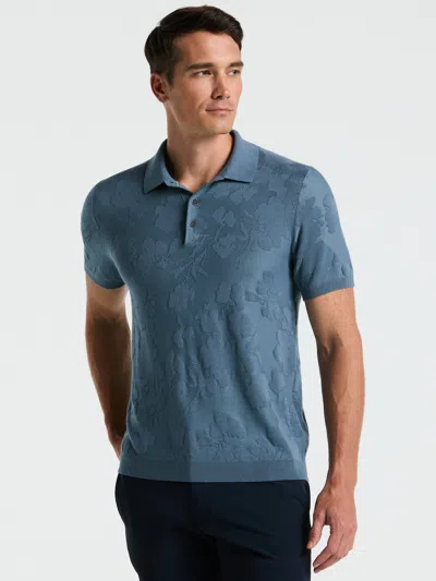 Perry Ellis Men's Jacquard Floral Polo Sweater In Black