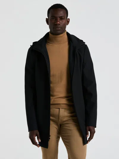 Perry Ellis Men's Exavier Black Solid All Weather Jacket, Size 2xl, Nylon/spandex, Regular In Black