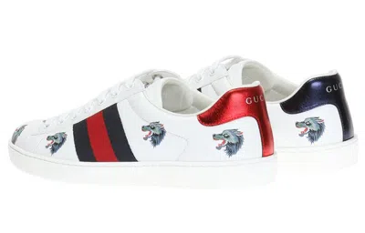 Gucci Ace Leather 'wolf' In Multi