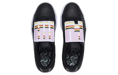 Puma (wmns)  Basket Badge Casual Sneakers Black/white In Multi