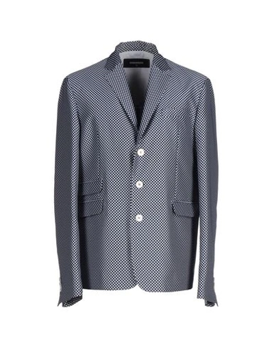 Shop Dsquared2 Blazer In Dark Blue