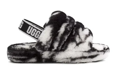 Ugg (ps)  Fluff Yeah Slide 'black White Marble' In Multi