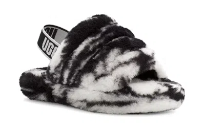 Ugg (ps)  Fluff Yeah Slide 'black White Marble' In Multi