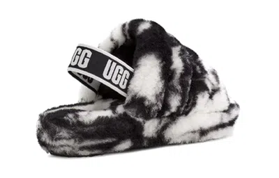 Ugg (ps)  Fluff Yeah Slide 'black White Marble' In Multi