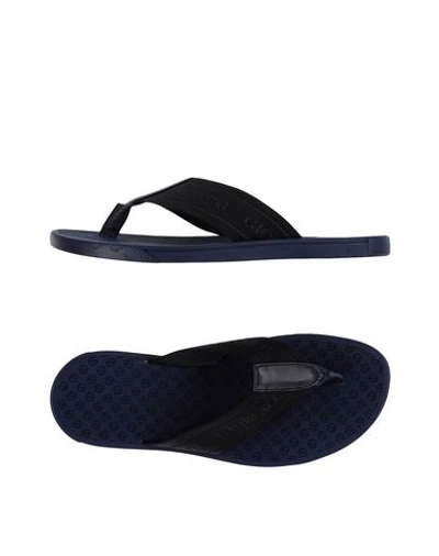 Shop Giorgio Armani Toe Strap Sandals In Black