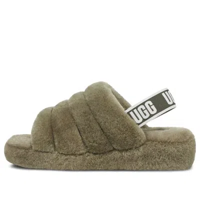 Ugg (wmns)  Fluff Yeah Slide 'burnt Olive' In Green