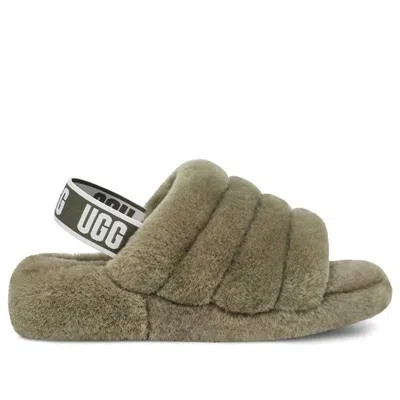 Ugg (wmns)  Fluff Yeah Slide 'burnt Olive' In Green