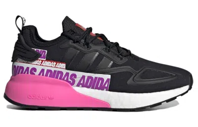 Adidas Originals (wmns) Adidas Zx 2k Boost 'wordmark Heel Stripe - Black Pink' In Multi