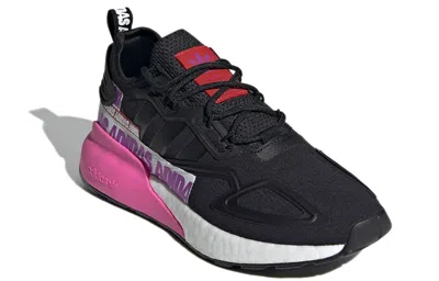 Adidas Originals (wmns) Adidas Zx 2k Boost 'wordmark Heel Stripe - Black Pink' In Multi