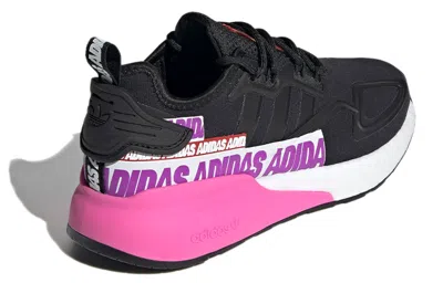 Adidas Originals (wmns) Adidas Zx 2k Boost 'wordmark Heel Stripe - Black Pink' In Multi