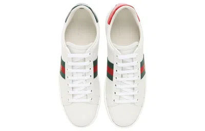 Gucci Men White Leather Ace Sneakers In Multi