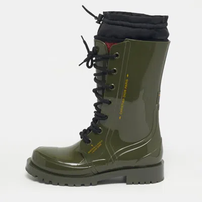 Pre-owned Dior Camp Rain Boots Size 39 In Green