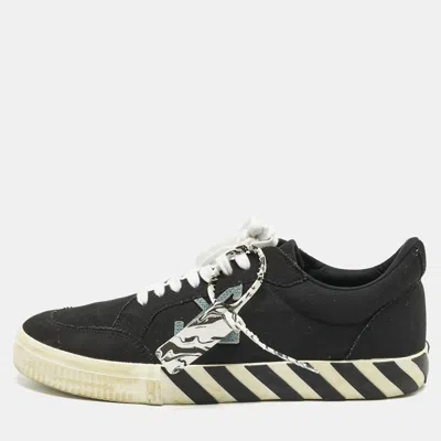 Pre-owned Off-white Black Canvas Vulcanized Low Top Sneakers Size 45
