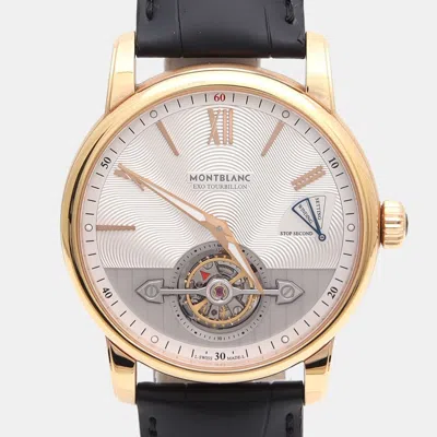 Pre-owned Montblanc 4810 Automatic Yellow Gold Men's Wristwatch 42 Mm In Silver