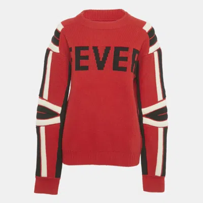 Pre-owned Zadig & Voltaire Red Fever Intarsia Wool Amber Bis Sweater M
