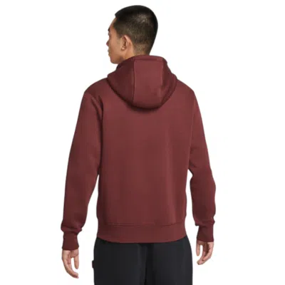 Nike Men's Club Full-zip Fleece Hoodie In Brown