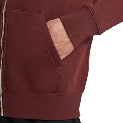 Nike Men's Club Full-zip Fleece Hoodie In Brown