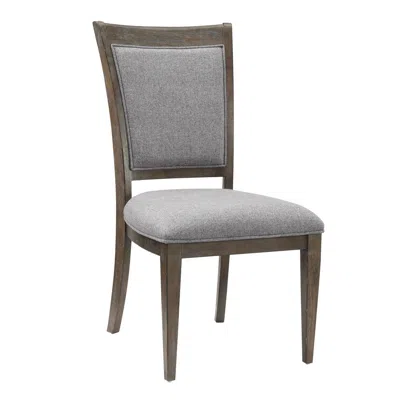 Hivvago Koa 26 Inch Set Of 2 Side Dining Chairs, Gray Polyester, Driftwood Brown In Brown