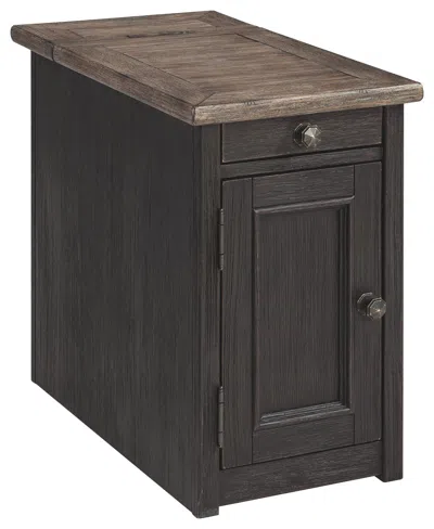 Hivvago Wooden End Table With 2 Usb Charging Ports, Brown In Brown