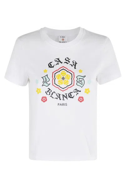 Casablanca Printed Fitted Tshirt In White
