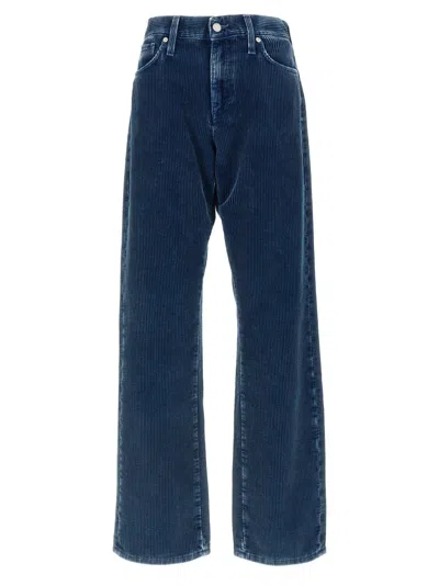 7 For All Mankind Corduroy Cotton Trousers In Blue