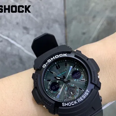 Casio G-shock Analog-digital 'black Green' In Blue