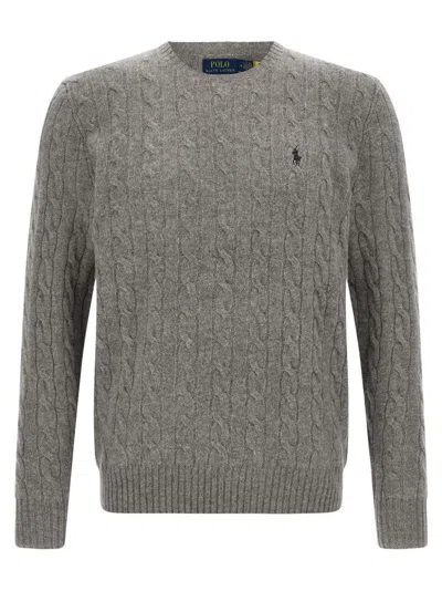 Polo Ralph Lauren Wool And Cashmere Cable-knit Sweater In Gray