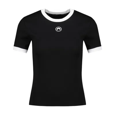 Marine Serre Moon-logo T-shirt In Black