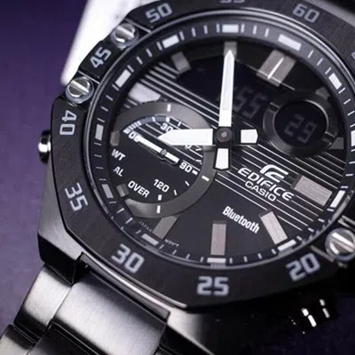 Casio Edifice Mens Black Analog/digital Combo