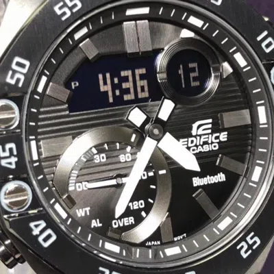 Casio Edifice Mens Black Analog/digital Combo