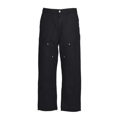 Carhartt Relaxed Tapered Double Knee Pants In Cotton In Black