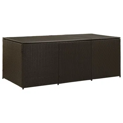Hivvago Outdoor Storage Box, Brown Rattan, 71 Inch Powder Coated Steel Frame In Brown