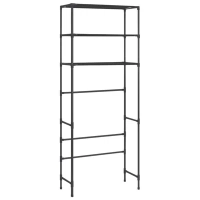 Hivvago 3 Tier Over The Washer Laundry Storage Rack, 67 Inch Tall Black Steel In Black