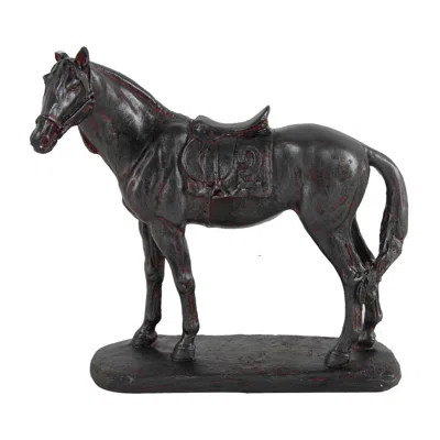 Hivvago Don 10 Inch Horse Figurine Sculpture, Handmade Table Accent Brown Polyresin In Black