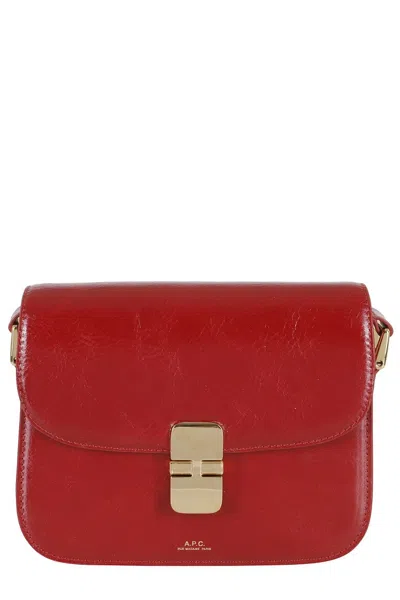 Apc A.p.c. Compact Grace Cross-body Bag With Magnetic Flap Closure In Red
