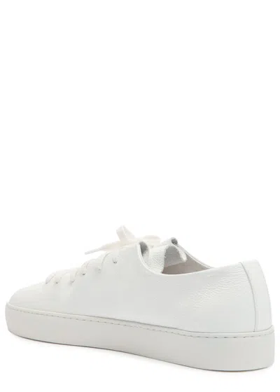 Jak Atom Grained Leather Sneakers In White