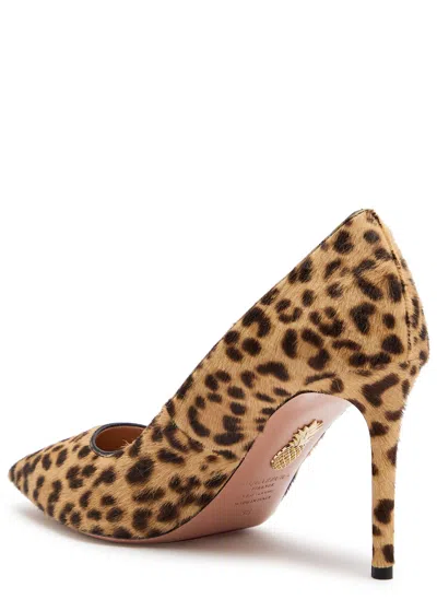 Aquazzura Purist 85 Leopard Print Pumps In Red
