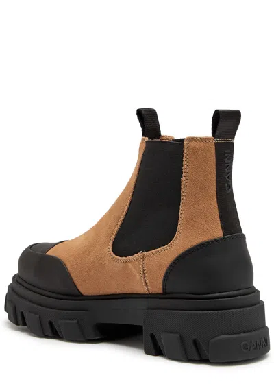 Ganni Low Chelsea Ankle Boots  Leather Brown