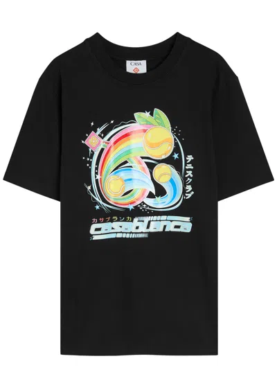 Casablanca Casa Way Mountain Printed T-shirt In Black