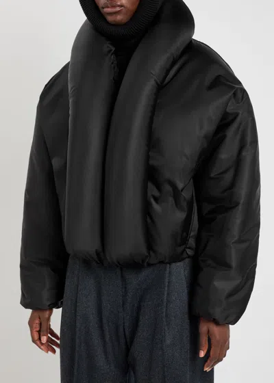 Alaïa Taffeta Padded Bomber Jacket In Black