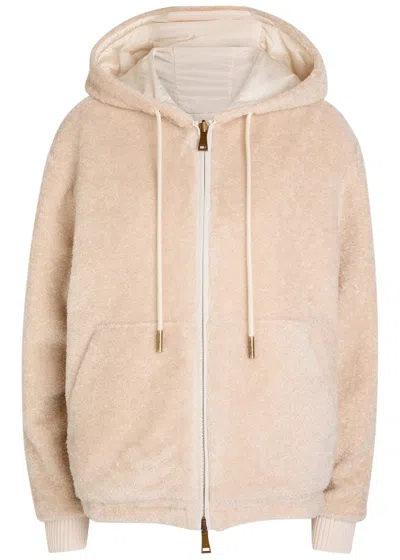 Moncler Teddy And Nylon Reversible Padded Hoodie Clothing In Neutral